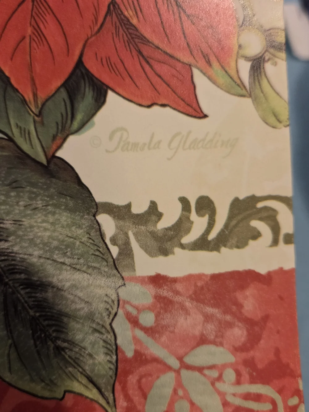 8 Vintage Pamela Gladding Poinsettia Holiday Placemat Double Sided